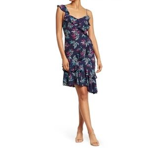 Likely Blue Floral Ophelia Asymmetrical Ruffled Dress Size 8